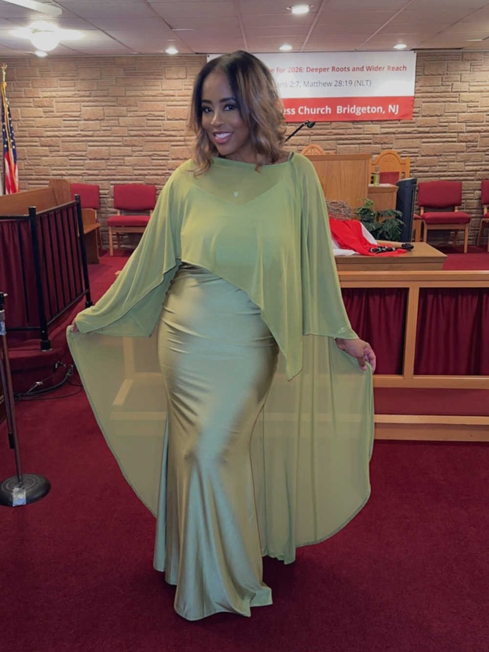 Elegant Olive Green Maxi Dress